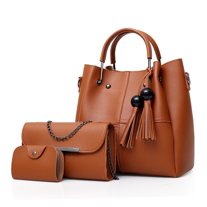 European and American fashion single shoulder Messenger bag ladies three-piece tassels mother bag | Orazek UK Ltd