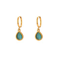 European And American Ins Fashion Minimalistic Water Drops Opal Earrings Stainless Steel Plated Necklace | Orazek UK Ltd