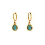 European And American Ins Fashion Minimalistic Water Drops Opal Earrings Stainless Steel Plated Necklace | Orazek UK Ltd