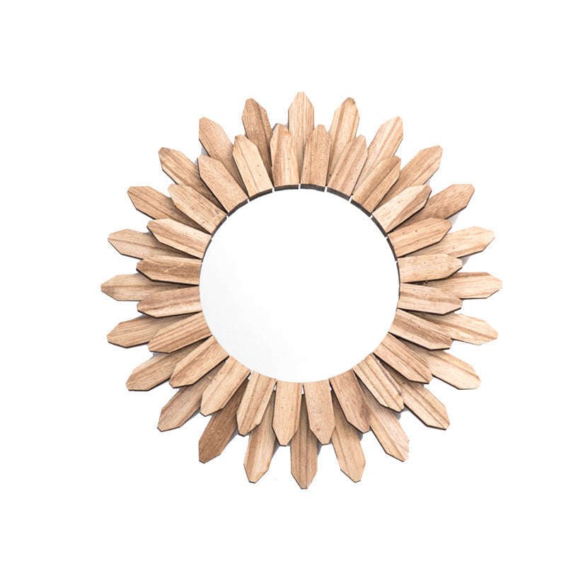 European-style Solid Wood Handmade Finish Hanging Mirror Homestay Hotel Entrance Decoration Hanging | Orazek UK Ltd