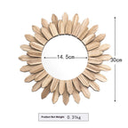 European-style Solid Wood Handmade Finish Hanging Mirror Homestay Hotel Entrance Decoration Hanging | Orazek UK Ltd