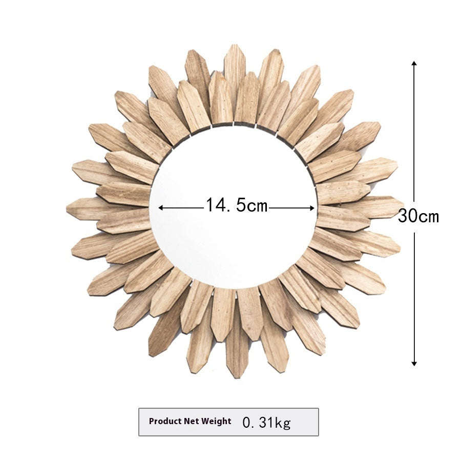 European-style Solid Wood Handmade Finish Hanging Mirror Homestay Hotel Entrance Decoration Hanging | Orazek UK Ltd