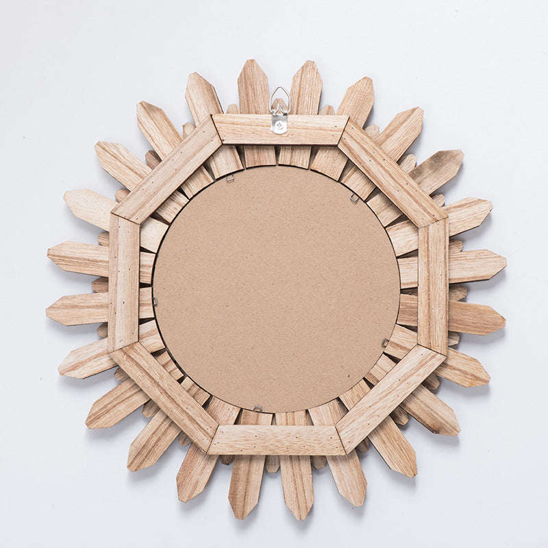 European-style Solid Wood Handmade Finish Hanging Mirror Homestay Hotel Entrance Decoration Hanging | Orazek UK Ltd
