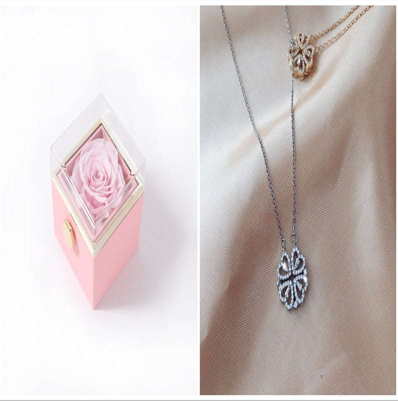 Explosive Detachable Cubic Zircon Heart Shape Four-leaf Clover Necklace Pendant For Women | Orazek UK Ltd