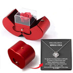Fashion Jewelry Box Red Apple Christmas Gift Necklace Eternal Rose For Girl Mother's Day Valentine's Day Gifts With Artificial Flower Rose Flower Jewelry Box | Orazek UK Ltd