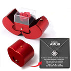 Fashion Jewelry Box Red Apple Christmas Gift Necklace Eternal Rose For Girl Mother's Day Valentine's Day Gifts With Artificial Flower Rose Flower Jewelry Box | Orazek UK Ltd