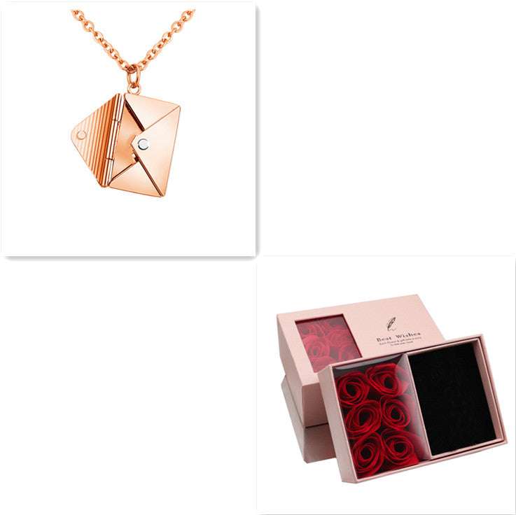 Fashion Jewelry Envelop Necklace Women Lover Letter Pendant Best Gifts For Girlfriend | Orazek UK Ltd