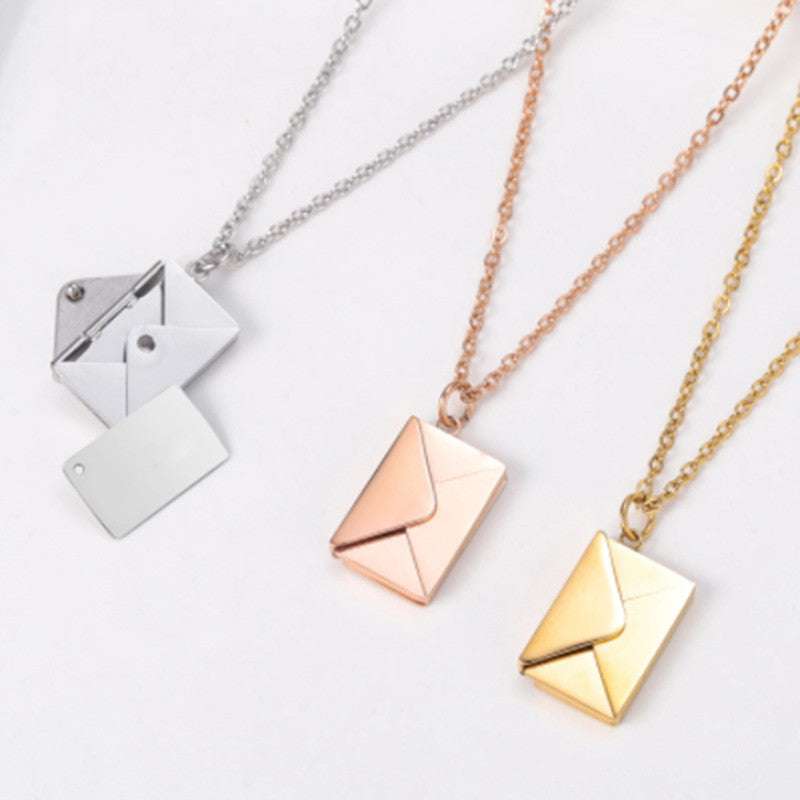 Fashion Jewelry Envelop Necklace Women Lover Letter Pendant Best Gifts For Girlfriend | Orazek UK Ltd