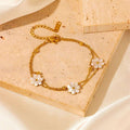 Fashion Jewelry Stainless Steel Flower DaisyFlower Necklace Double Layering Necklace Earrings Jeweley Set | Orazek UK Ltd