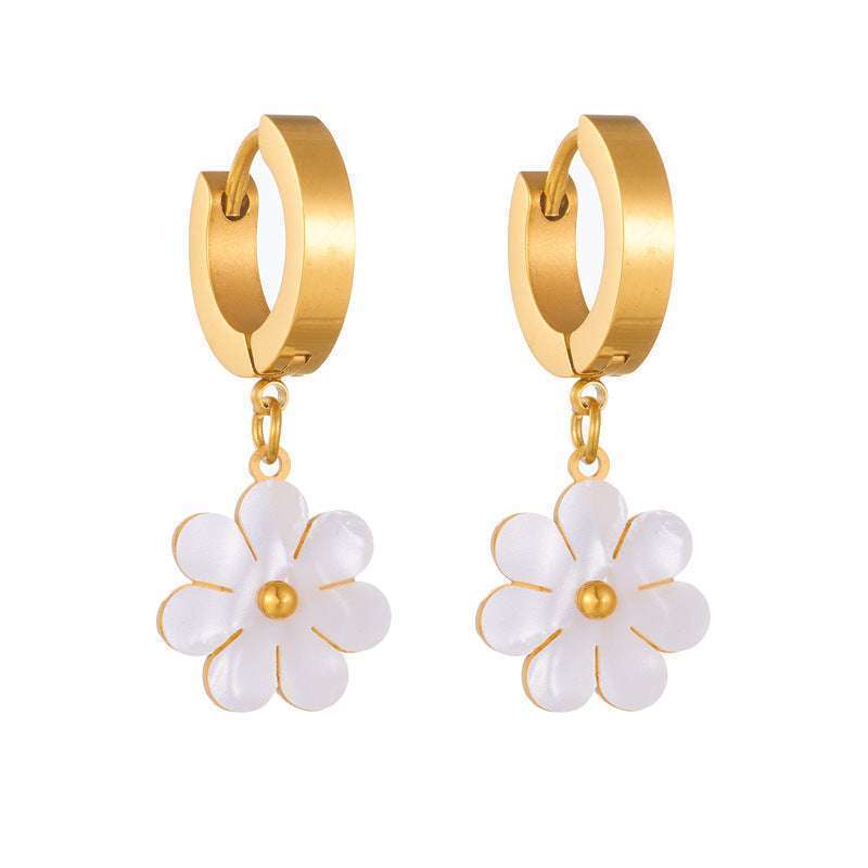 Fashion Jewelry Stainless Steel Flower DaisyFlower Necklace Double Layering Necklace Earrings Jeweley Set Orazek UK Ltd