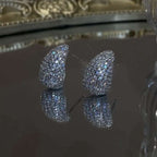 Fashion Jewelry Vintage Chunky Dome Drop Earrings For Women Glossy Stainless Steel Thick Zircon Inlaid Teardrop Earring Earrings Women | Orazek UK Ltd