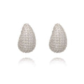 Fashion Jewelry Vintage Chunky Dome Drop Earrings For Women Glossy Stainless Steel Thick Zircon Inlaid Teardrop Earring Earrings Women | Orazek UK Ltd