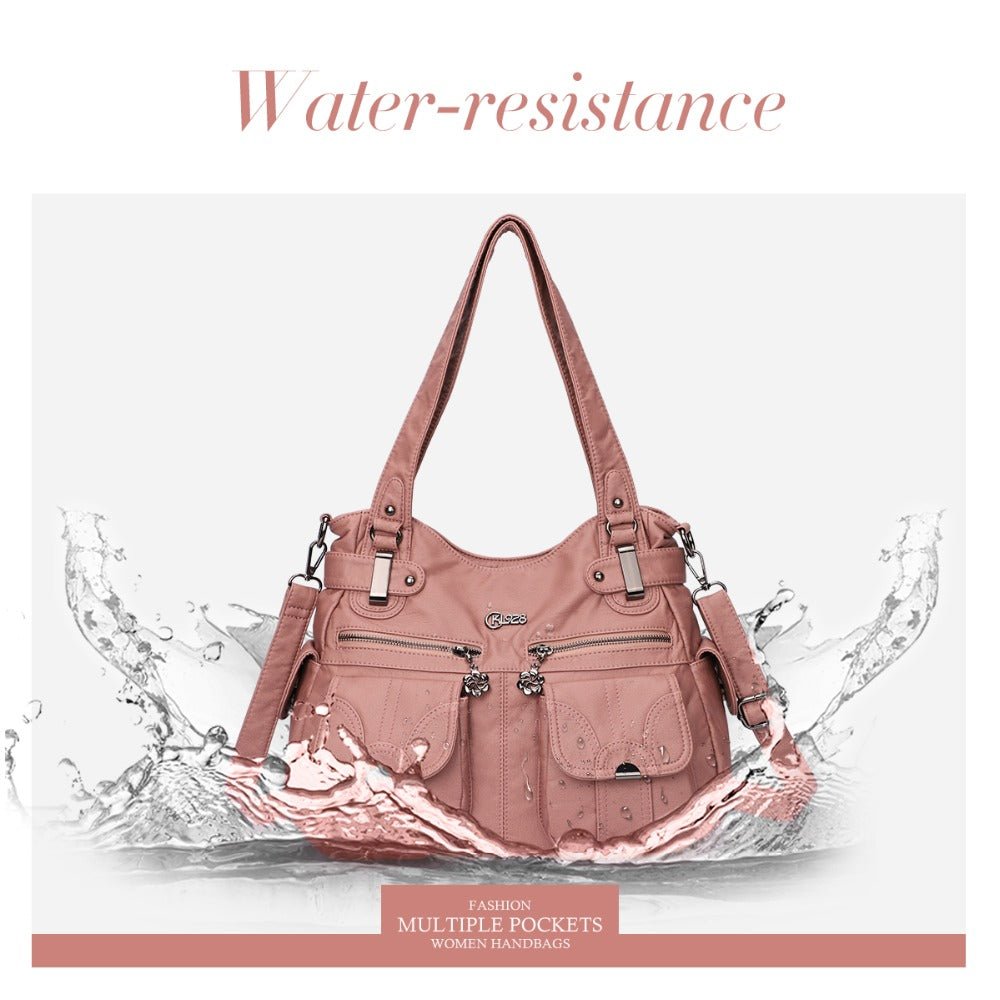 Fashion Ladies Soft Leather Portable Messenger Bag Crossbody Bags For Women Zipper Pocket Soft Casual Tote | Orazek UK Ltd