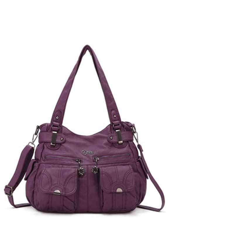 Fashion Ladies Soft Leather Portable Messenger Bag Crossbody Bags For Women Zipper Pocket Soft Casual Tote | Orazek UK Ltd