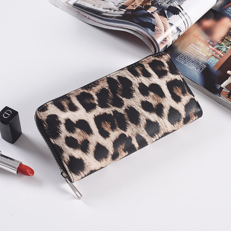 Fashion Long Zipper Women Wallets Bright Leather Black and White Wallet Wallet Prismatic Bag Flower Corner Clutch Bag Purse | Orazek UK Ltd