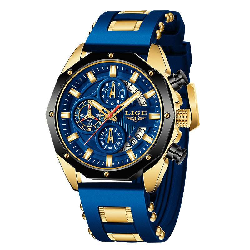 Fashion Mens Watches Top Brand Luxury Silicone Sport Watch Men Quartz Date Clock Waterproof Wristwatch Chronograph | Orazek UK Ltd