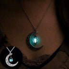Fashion Moon Natural Glowing Stone Healing Necklace Women Gift Charm Luminous Pendant Necklace Jewelry | Orazek UK Ltd