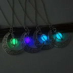 Fashion Moon Natural Glowing Stone Healing Necklace Women Gift Charm Luminous Pendant Necklace Jewelry | Orazek UK Ltd