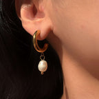 Fashion Personality Pearl 18K Gold Stainless Steel Earrings | Orazek UK Ltd