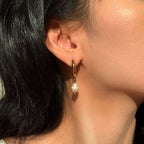 Fashion Personality Pearl 18K Gold Stainless Steel Earrings | Orazek UK Ltd