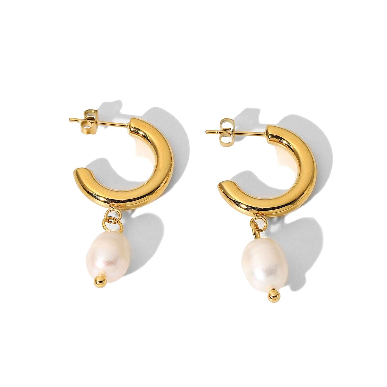 Fashion Personality Pearl 18K Gold Stainless Steel Earrings | Orazek UK Ltd