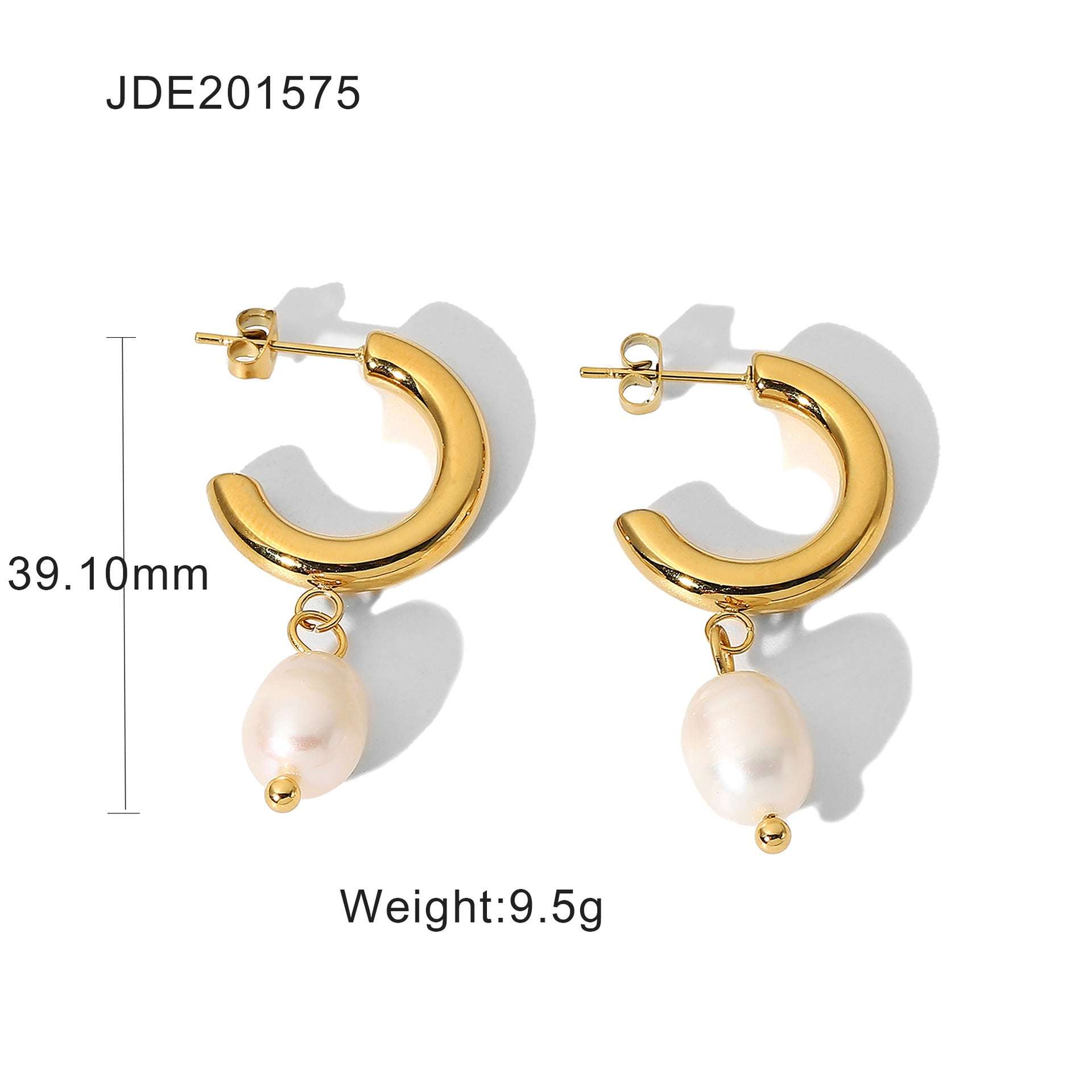 Fashion Personality Pearl 18K Gold Stainless Steel Earrings | Orazek UK Ltd