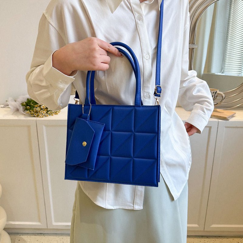 Fashion Plaid Shoulder With Small Wallet Simple Elegant Portable Square Tots Women's Handbag | Orazek UK Ltd