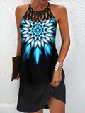 Fashion Print Dress Casual Halterneck Dresses For Women Summer Clothes | Orazek UK Ltd