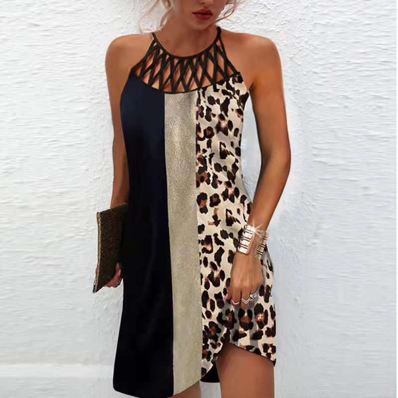 Fashion Print Dress Casual Halterneck Dresses For Women Summer Clothes | Orazek UK Ltd