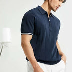 Fashion Short-sleeved Polo Shirt Summer Lapel Zipper T-shirt Tops Mens Clothing | Orazek UK Ltd