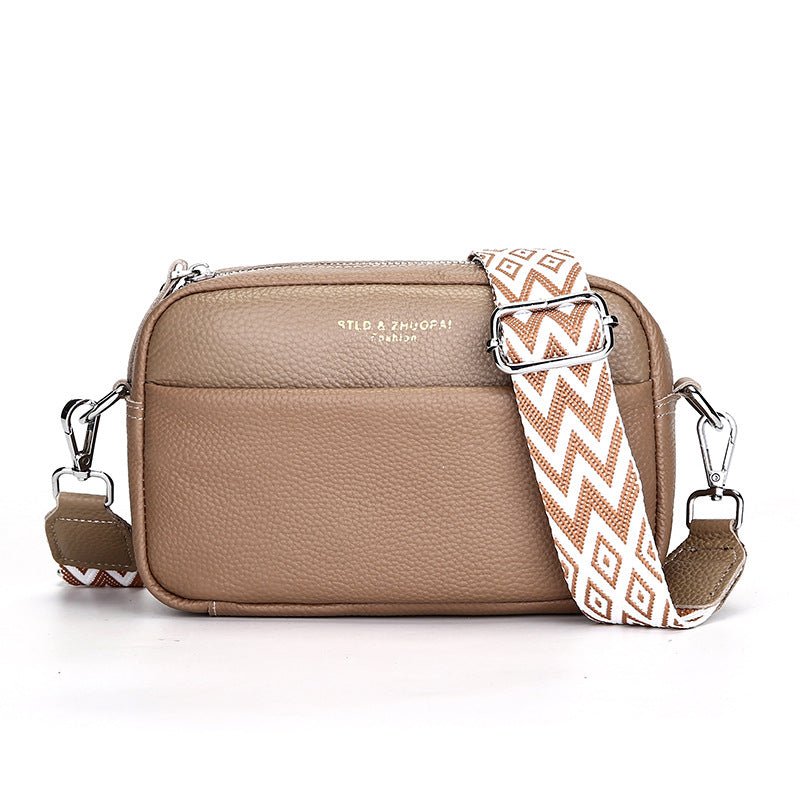 Fashion Simple Shoulder Messenger Bag Top Layer Cowhide Small Square Bag | Orazek UK Ltd