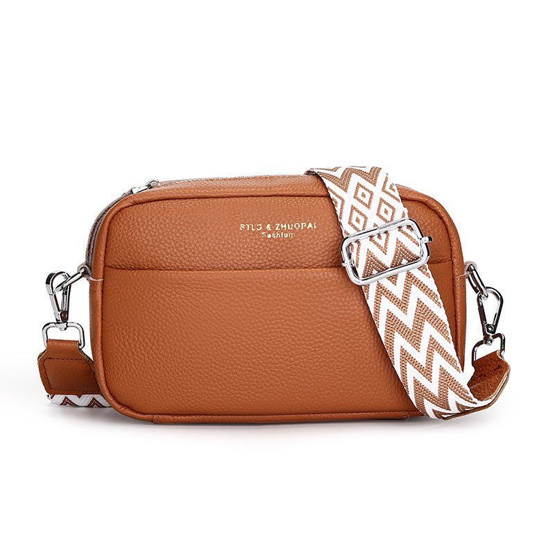 Fashion Simple Shoulder Messenger Bag Top Layer Cowhide Small Square Bag | Orazek UK Ltd