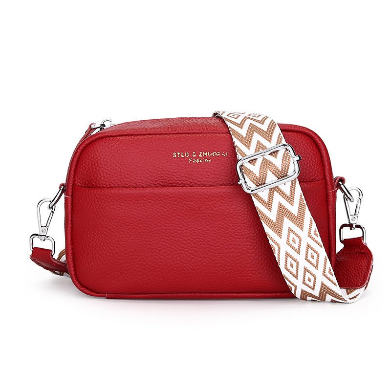 Fashion Simple Shoulder Messenger Bag Top Layer Cowhide Small Square Bag | Orazek UK Ltd