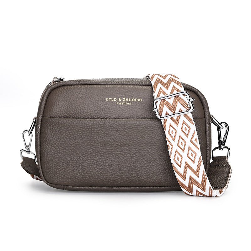 Fashion Simple Shoulder Messenger Bag Top Layer Cowhide Small Square Bag | Orazek UK Ltd