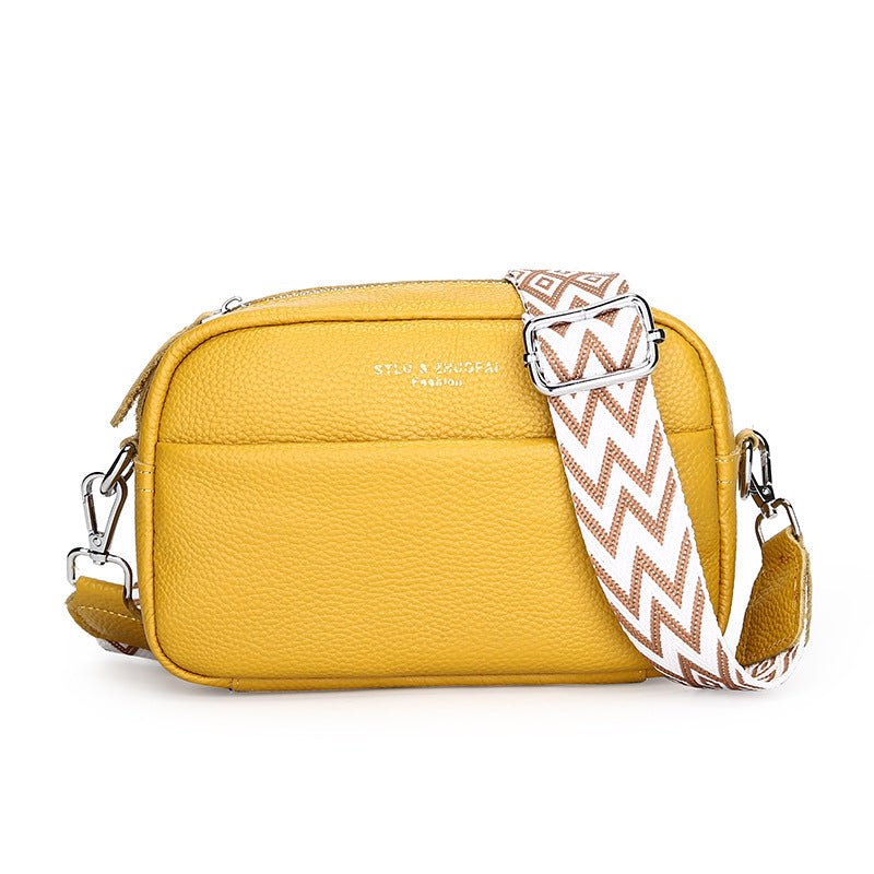 Fashion Simple Shoulder Messenger Bag Top Layer Cowhide Small Square Bag | Orazek UK Ltd