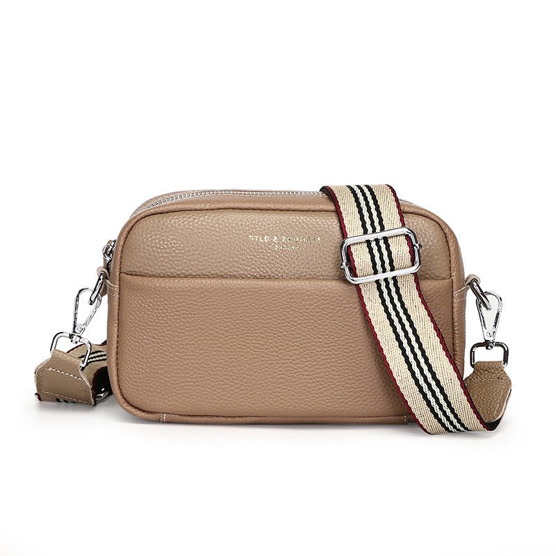 Fashion Simple Shoulder Messenger Bag Top Layer Cowhide Small Square Bag | Orazek UK Ltd