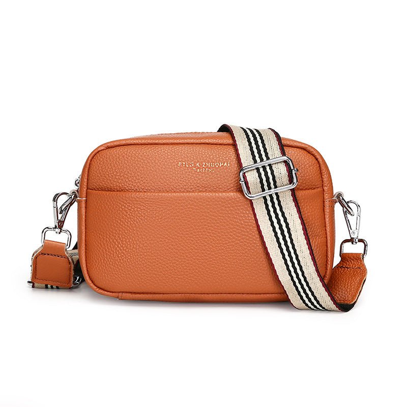Fashion Simple Shoulder Messenger Bag Top Layer Cowhide Small Square Bag | Orazek UK Ltd