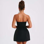 Fashion Tube Dress Summer Solid Color Sasual Backless Slim Short Dresses Party Womens Clothing | Orazek UK Ltd