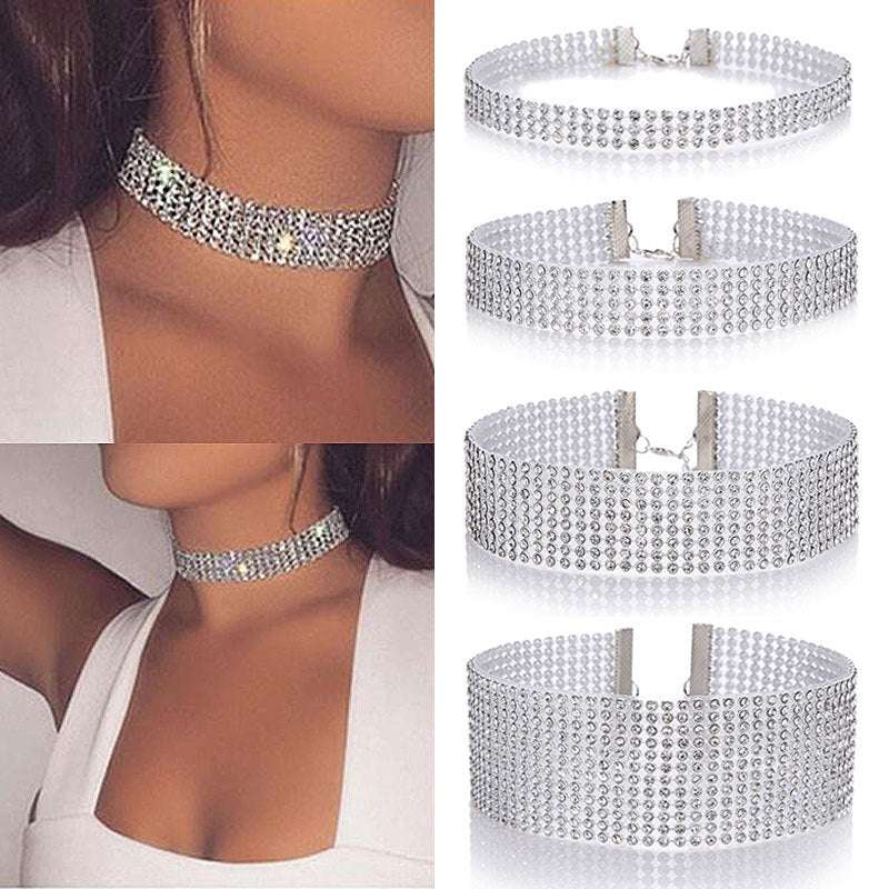 Fashion Women Full Crystal Rhinestone Choker Necklace Wedding Jewelry Chokers Necklaces For Women | Orazek UK Ltd
