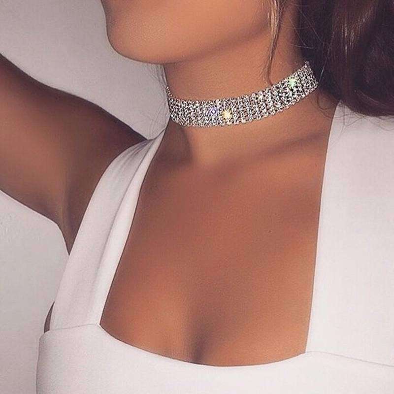 Fashion Women Full Crystal Rhinestone Choker Necklace Wedding Jewelry Chokers Necklaces For Women | Orazek UK Ltd