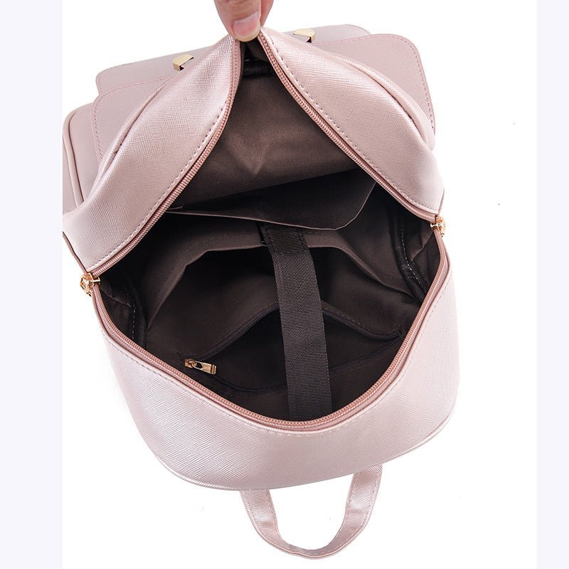 Fashion Women's Bags PU Bow Composite Bag Young Girl Student Cute Shoulders Backpack Crossbody Bags Coin Purse 3pcs Set | Orazek UK Ltd