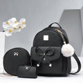 Fashion Women's Bags PU Bow Composite Bag Young Girl Student Cute Shoulders Backpack Crossbody Bags Coin Purse 3pcs Set | Orazek UK Ltd