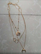 Fashionable Multilayer Gold Plated Boho Moon Map Necklace for Woman | Orazek UK Ltd