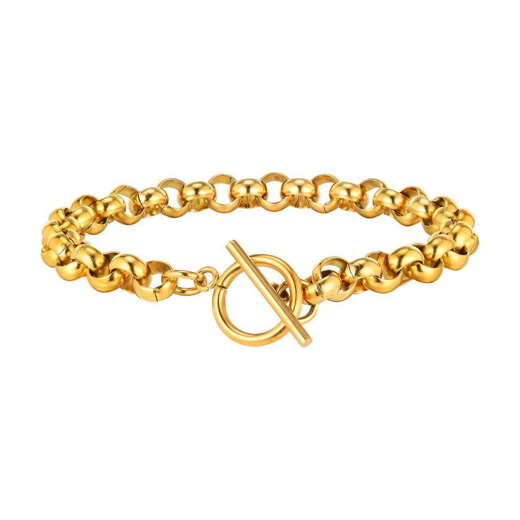 Fashionable Stainless Steel Round Pearl Chain Bracelet | Orazek UK Ltd