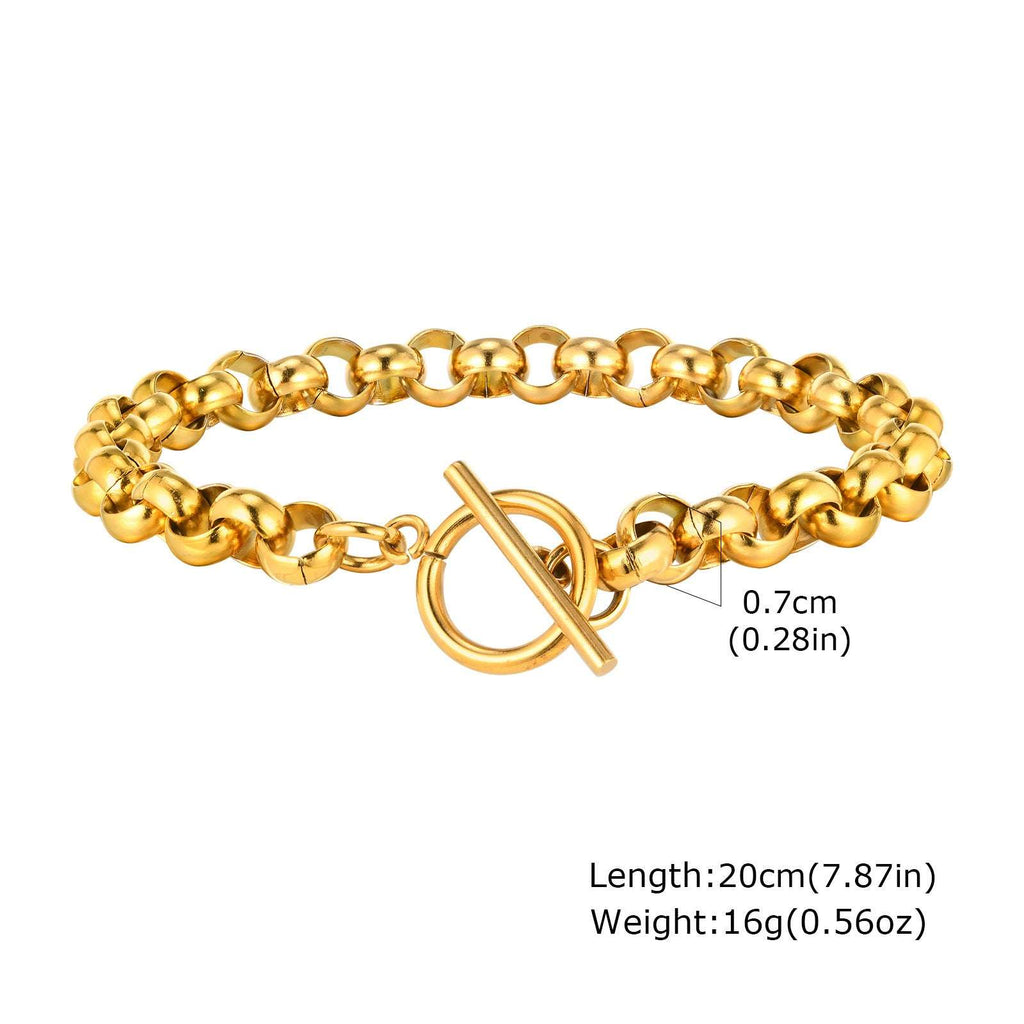 Fashionable Stainless Steel Round Pearl Chain Bracelet | Orazek UK Ltd