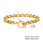 Fashionable Stainless Steel Round Pearl Chain Bracelet | Orazek UK Ltd