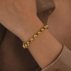 Fashionable Stainless Steel Round Pearl Chain Bracelet | Orazek UK Ltd