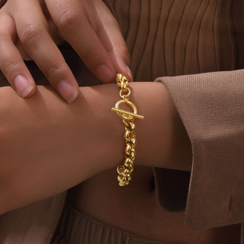 Fashionable Stainless Steel Round Pearl Chain Bracelet | Orazek UK Ltd