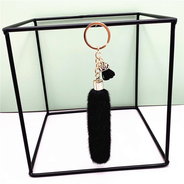 Faux Mink Fur Key Chain Bag Charms Pendant Tassel Fluffy Car Key Ring Accessories | Orazek UK Ltd