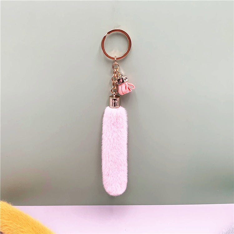 Faux Mink Fur Key Chain Bag Charms Pendant Tassel Fluffy Car Key Ring Accessories | Orazek UK Ltd